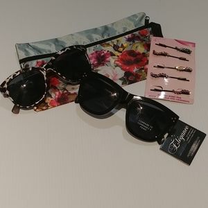 2 Pairs Fashion Sunglasses w. Free Gifts